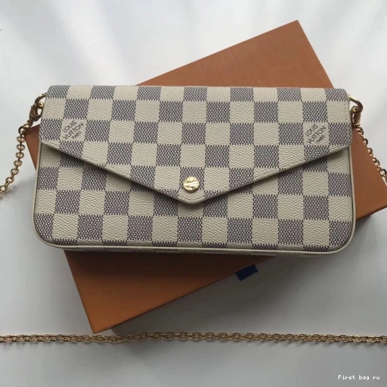 Frstbag ru Vuitton Pochette N63106 Louis Felicie Bag Damier 0731